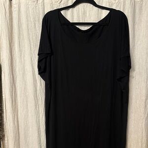 Workhall Kaftan Black Off the Shoulder Short Sleeve Long Dress